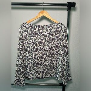 Drapey Boatneck Top in Floral